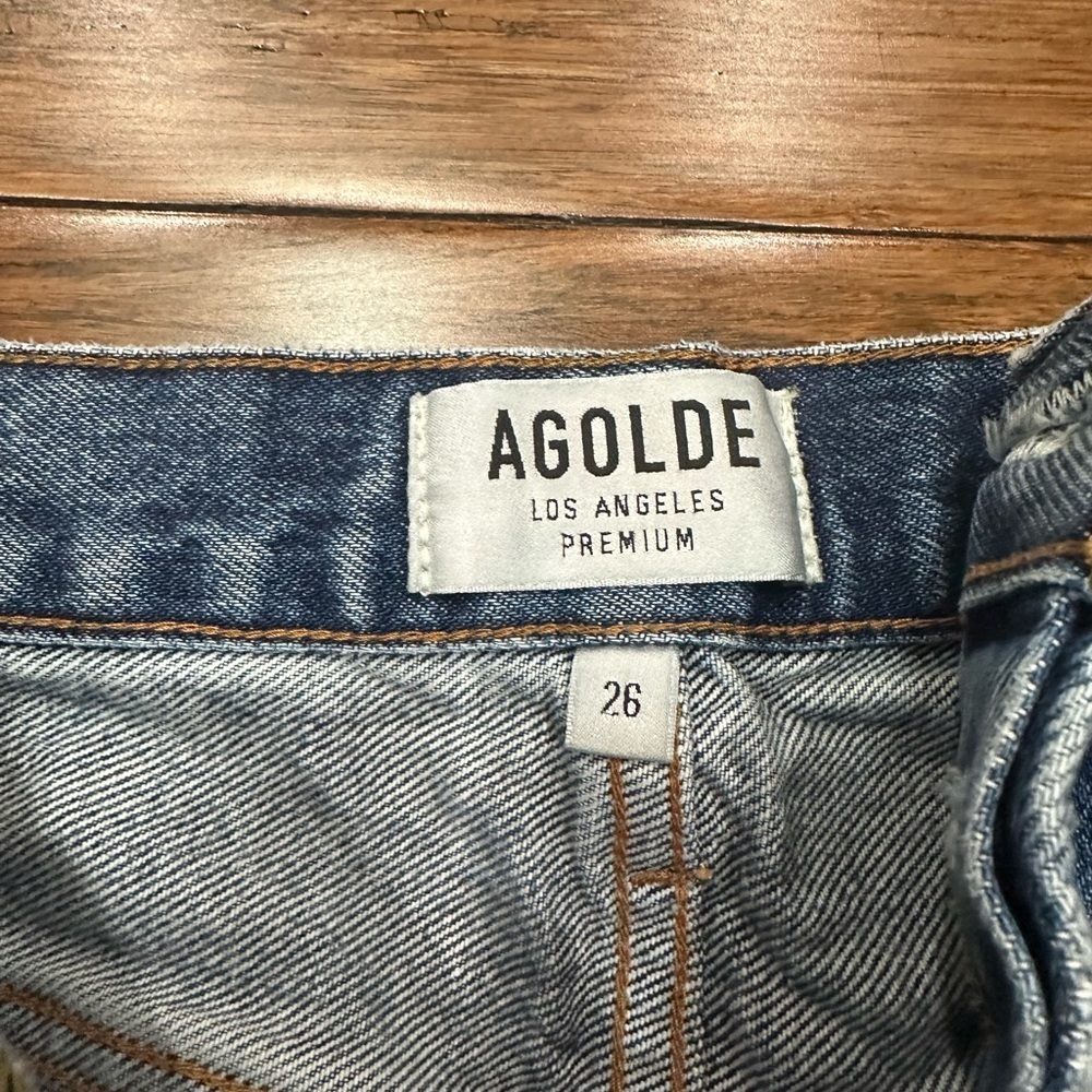 Agolde Blue Jean Shorts Distressed size 26 - Picture 4 of 6